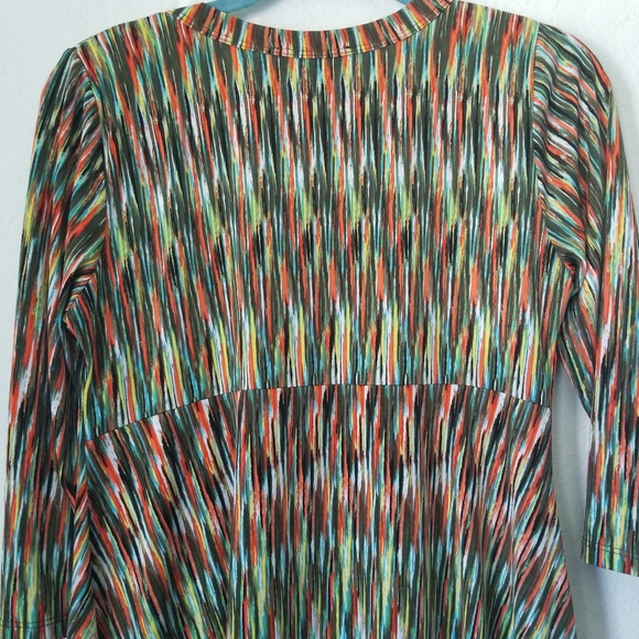 Karen Kane Multi-Colored Scoop Neck Blouse Size Large - Picture 7 of 11